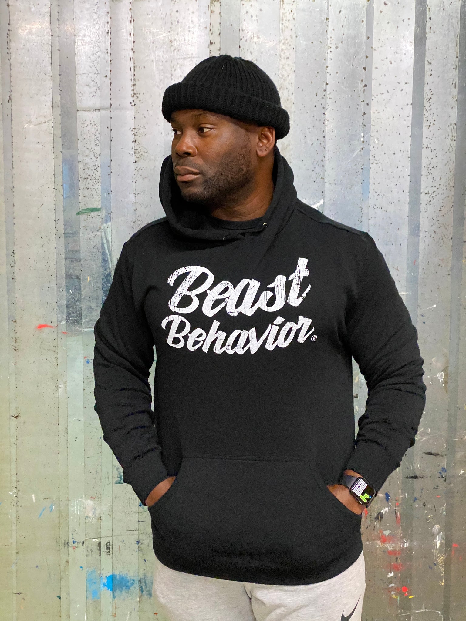 The Black “Beast-n-Cursive” Hoodie